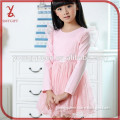 HLL41 2015 spring girl 100% cotton long-sleeved lace flower dress